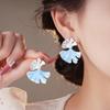 Leaf Fan Shaped Ginkgo Earrings Oil Drip Earrings Jewelry Fashion Ginkgo Ear Pendant  Festival