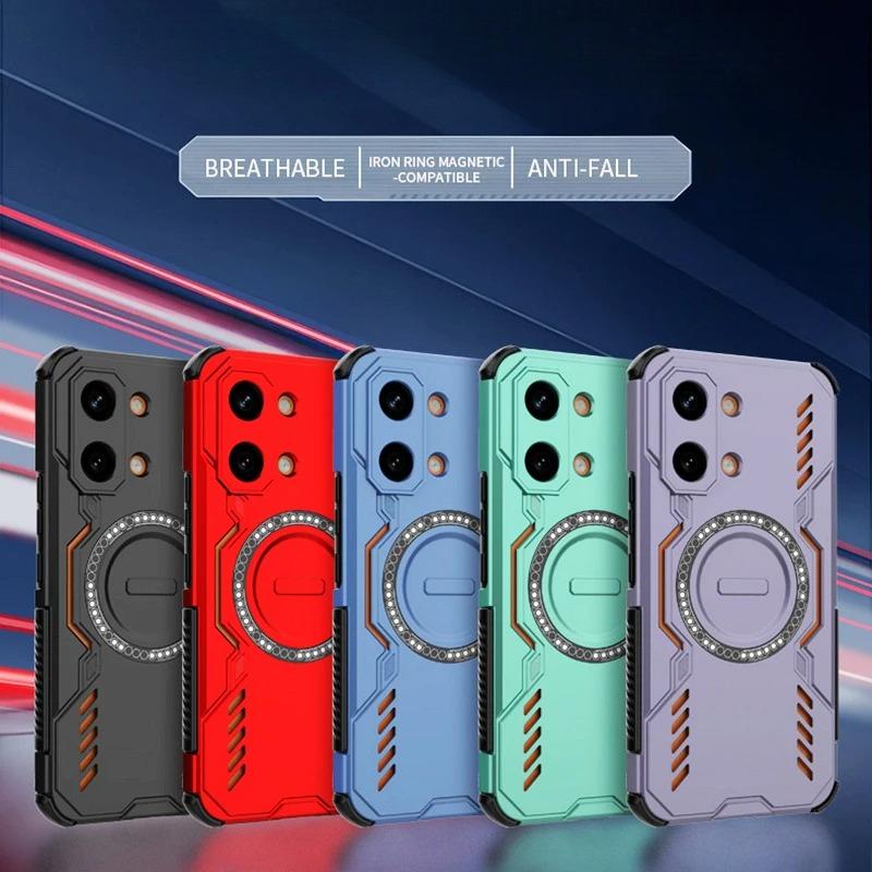 Rugged Hollow Heat Dissipation Armor Phone Case for VIVO Y05  Y21 5G Y11D Y31 V70FE V70 Elite X300 FE Magnetic Shockproof Cover
