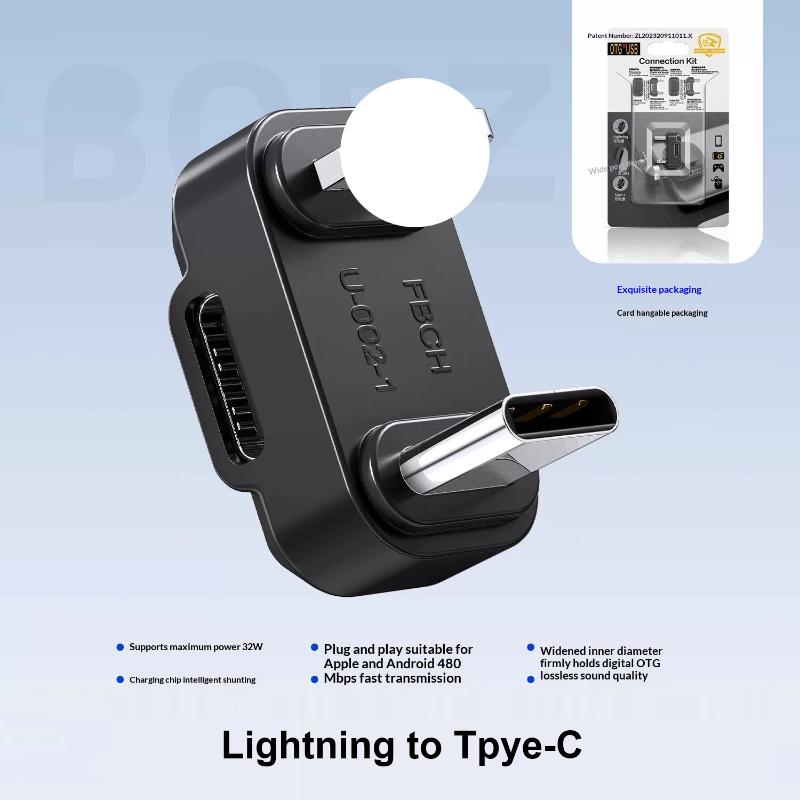 U-Shaped Otg Multifunctional Adapter Suitable For Mobile Phone Clip Microphone Playback Charging Otg Adapter