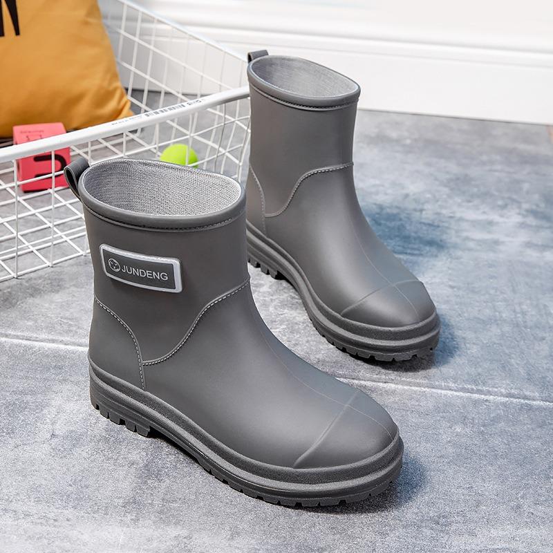 British Women's Rain Shoes Fashionable Women's Wading Shoes Thickened Non-slip Waterproof Rubber Shoes Trendy Overshoes Water Shoes