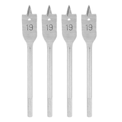 סט 4 מקדחי עלה שטוחים (Spade Drill Bit Set) פלדה פחמנית גבוהה כלי עבודה ידניים לעץ חומרה 19 מ"מ