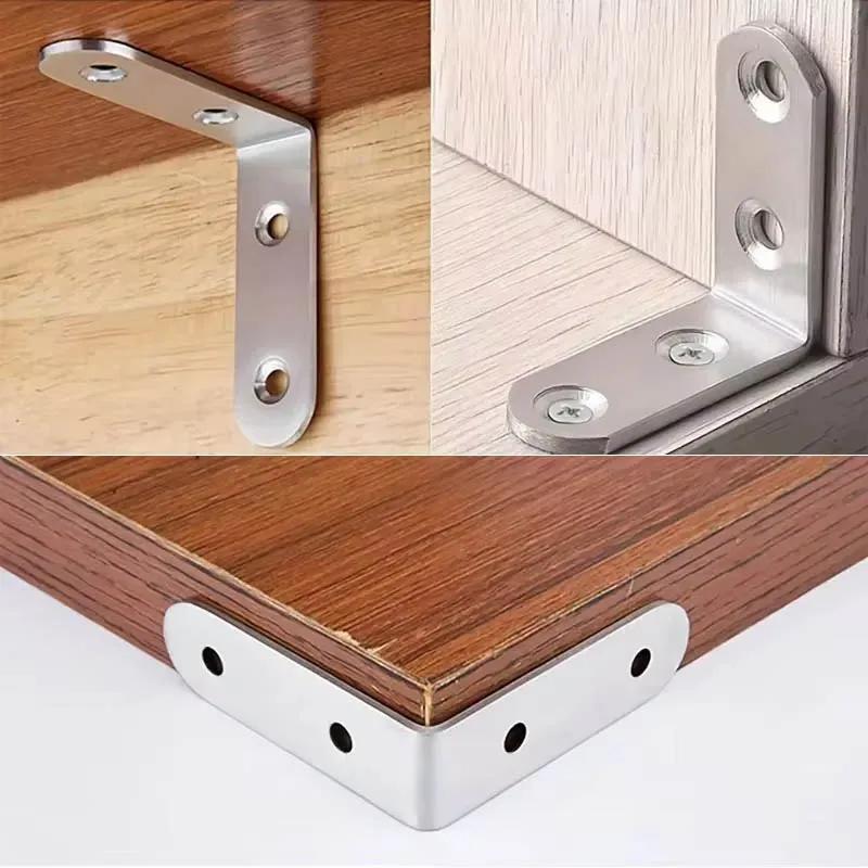 10PCS 90 Degree Angle Corner Brackets Stainless Steel Corner Brace Fastener Wall Brackets Hanger for Shelves,Table,Chair