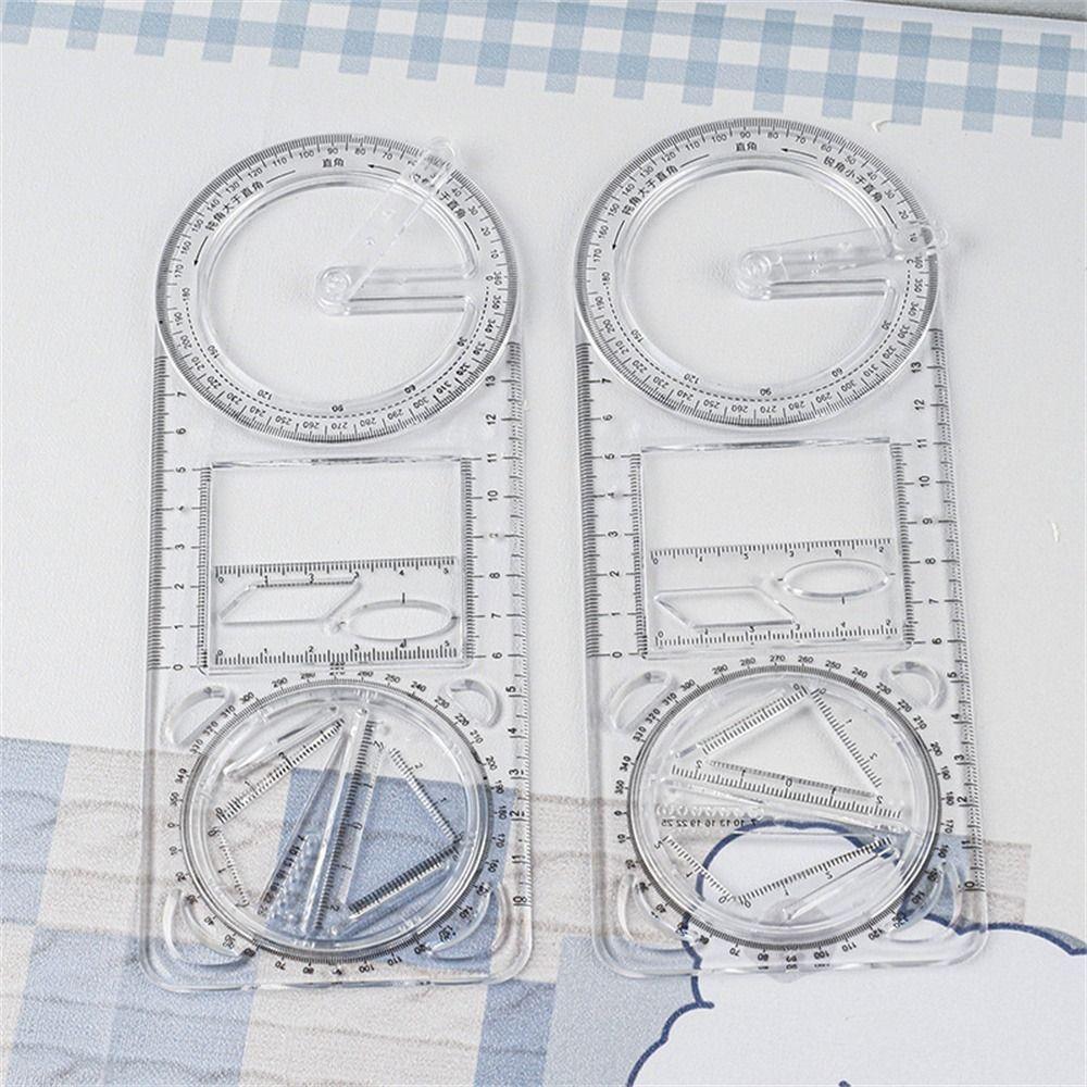 Activity Angle Drawing Ruler Multifunctional 360 ° Movable Geometry Ruler Plastic Measurement Drawing Template High School