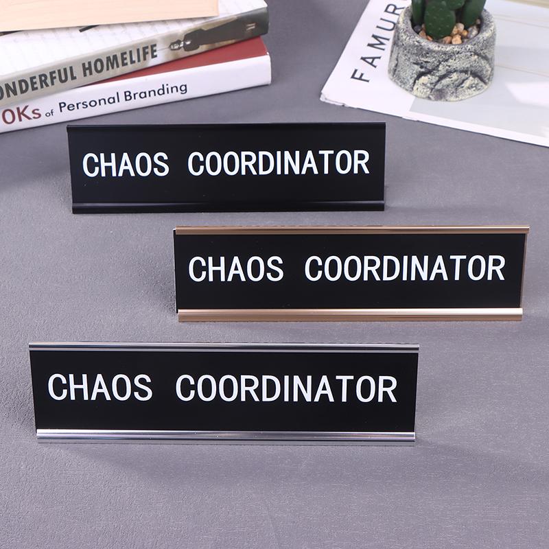 Positionskarte Chaoskoordinator Bürodeko Schreibtischschild Lustige Schilder Arbeitsmaterialien Für Frauen Namensschild aus Metall