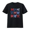 USA T-Shirt Damen 4. Juli Coquette Trendige Shirts Patriotisch Amerikanisch Vintage Gewaschen Leicht Weich Stilvoll Dehnbar Grafik