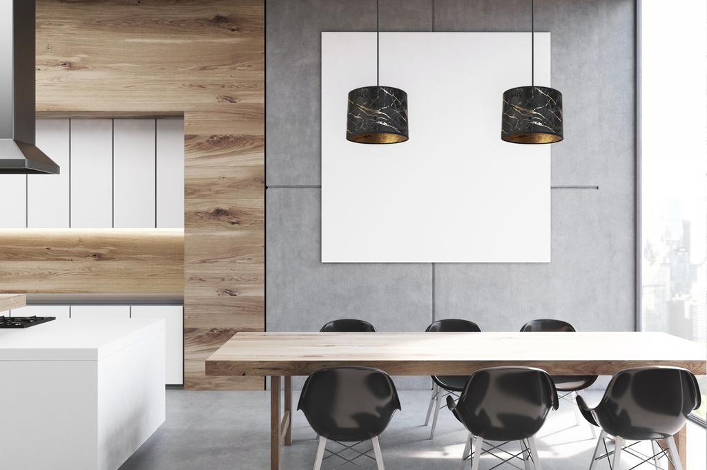 DECKENHÄNGELAMPE, GOLDENER MARMOR-LAMPENSCHIRM