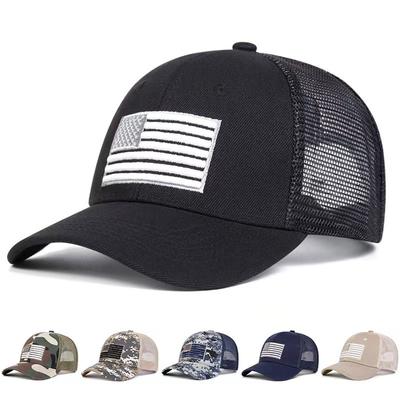 Spring Summer American Flag Embroidery Net Baseball Cap Outdoor Leisure Sunscreen Hat Couple Breathable Mesh Caps Hip Hop Hats Golf Cap