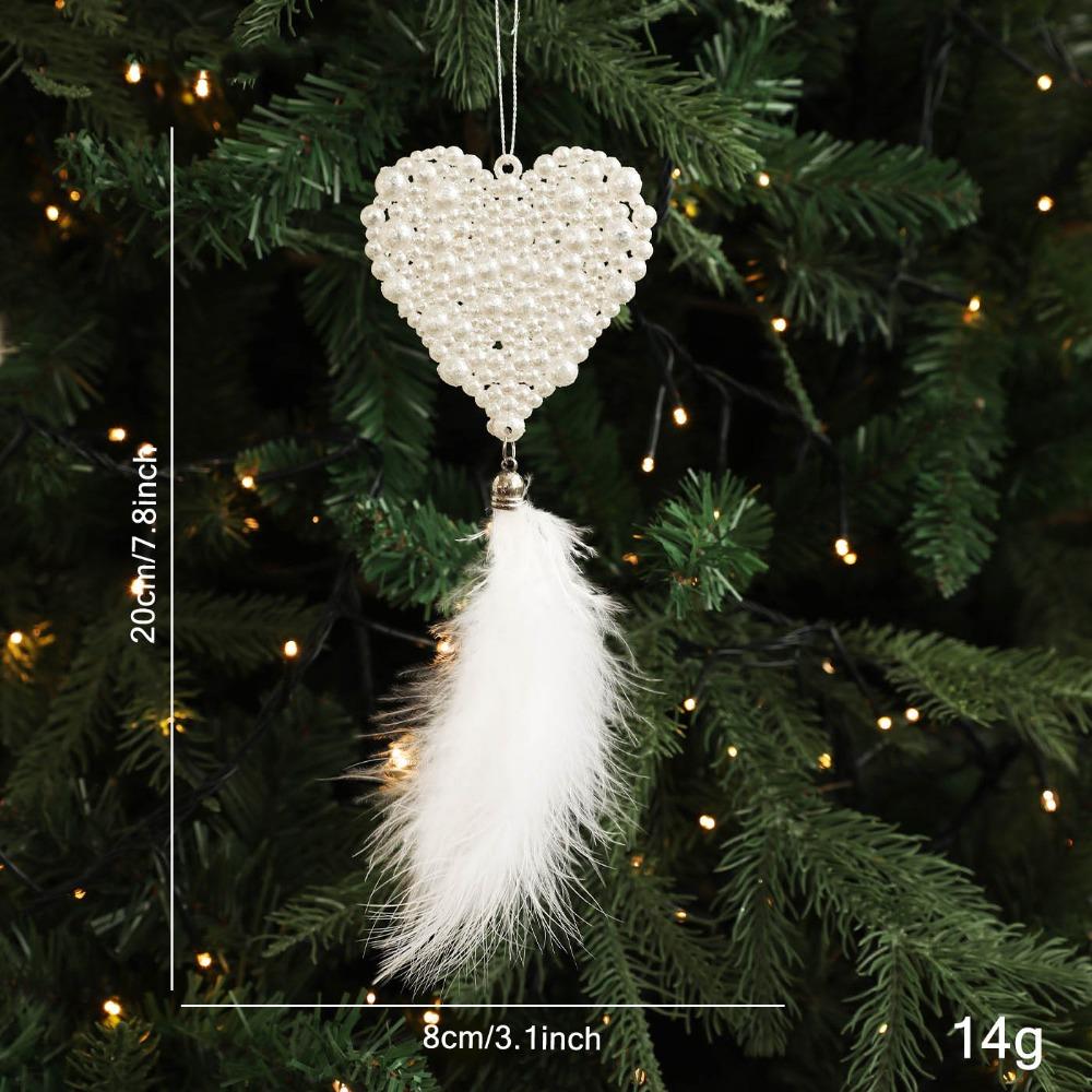 Delicate Plastic Christmas Tree Feather Pendant Snowflake Angel Christmas Hanging Decoration Elk Feather Hanging Ornament Xmas