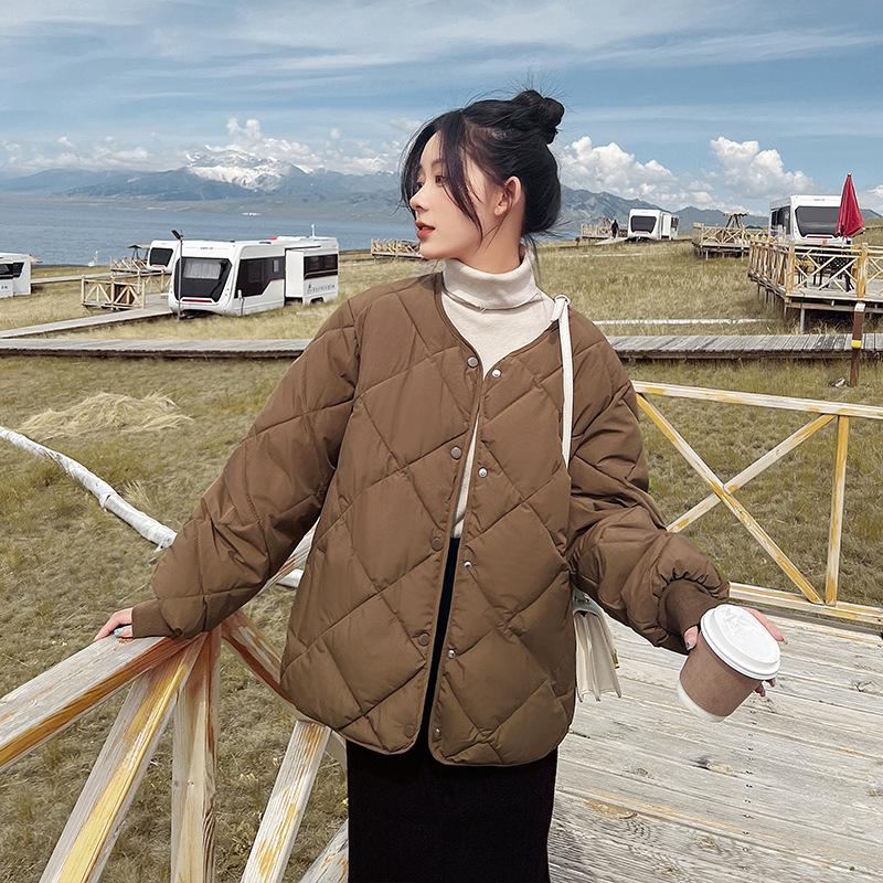 Women's  Warm Printed Button Coat Lightweight  Coat  Coat
