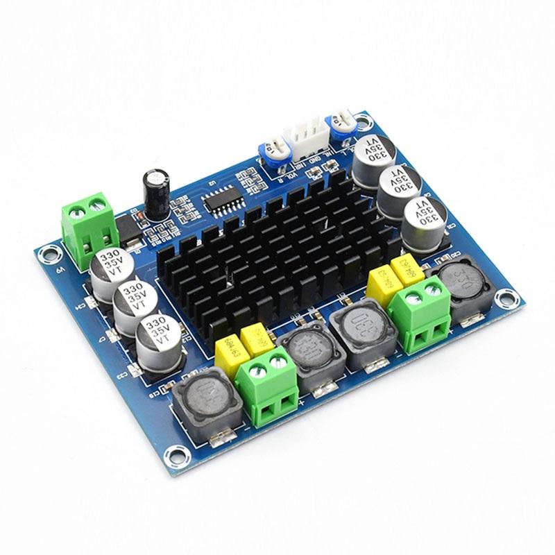 XH-M543 TPA3116D2 Dual Channel Amplifier Board 120W×2 DC 12-28V 24V with TL074C Op-amp Pre-amplifier High Power Stereo Audio Module