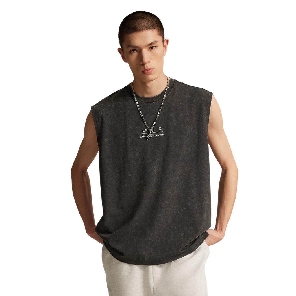 Li Ning Tank Top Men's Dark Chocolate Umber Washed AVSV103-2