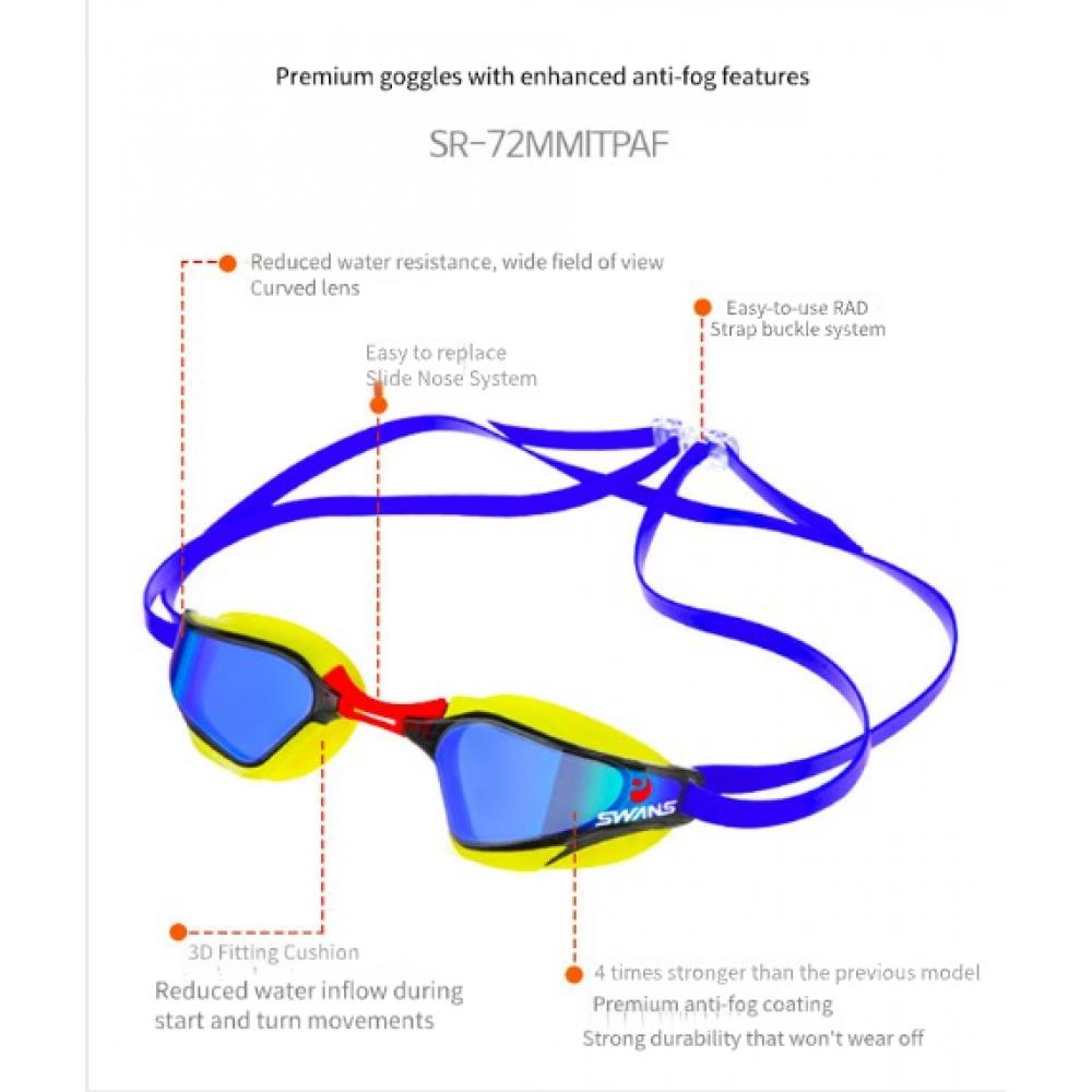 Swans Anti Fog Curve Mirror Goggles Sr 72m Mit Paf