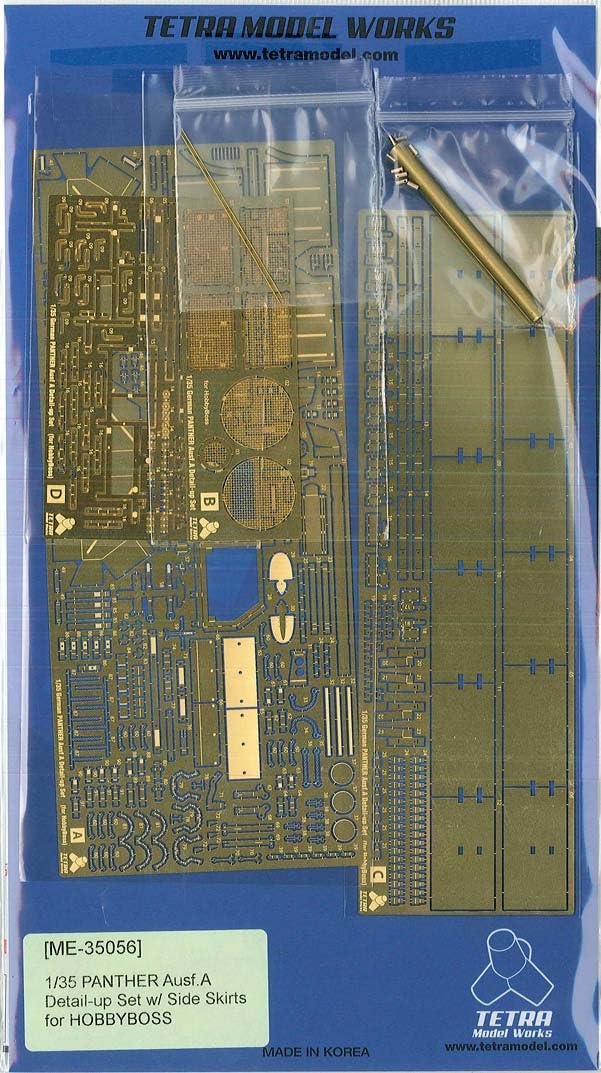 

Tetra Model Серия ME Немецкий танк Panther A Тип с бортовыми экранами Пластиковые детали для модели ME3556 1/35 (для полупансиона)