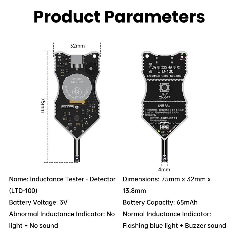 Inductance Tester Detector Motherboard Inductance Coil Quick Test Detector Tool for PC Repair Electromagnetic Check