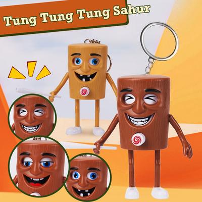 Pendente Bambola Cambia Faccia a Pressione Italian Brainrot Tung Tung Tung Sahur Portachiavi Giocattolo Creativo