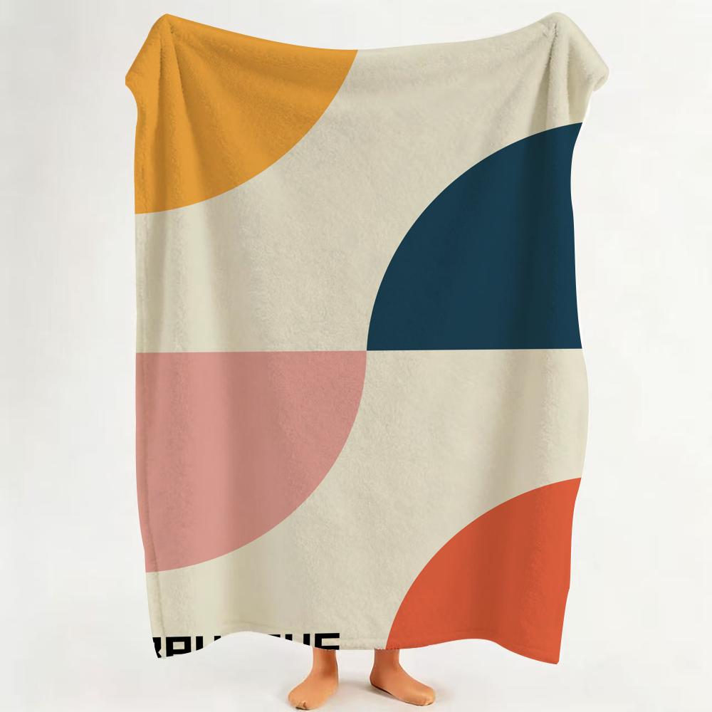Coperta in Flanella Stile Bauhaus Adatta per Divano Soggiorno Camera da Letto