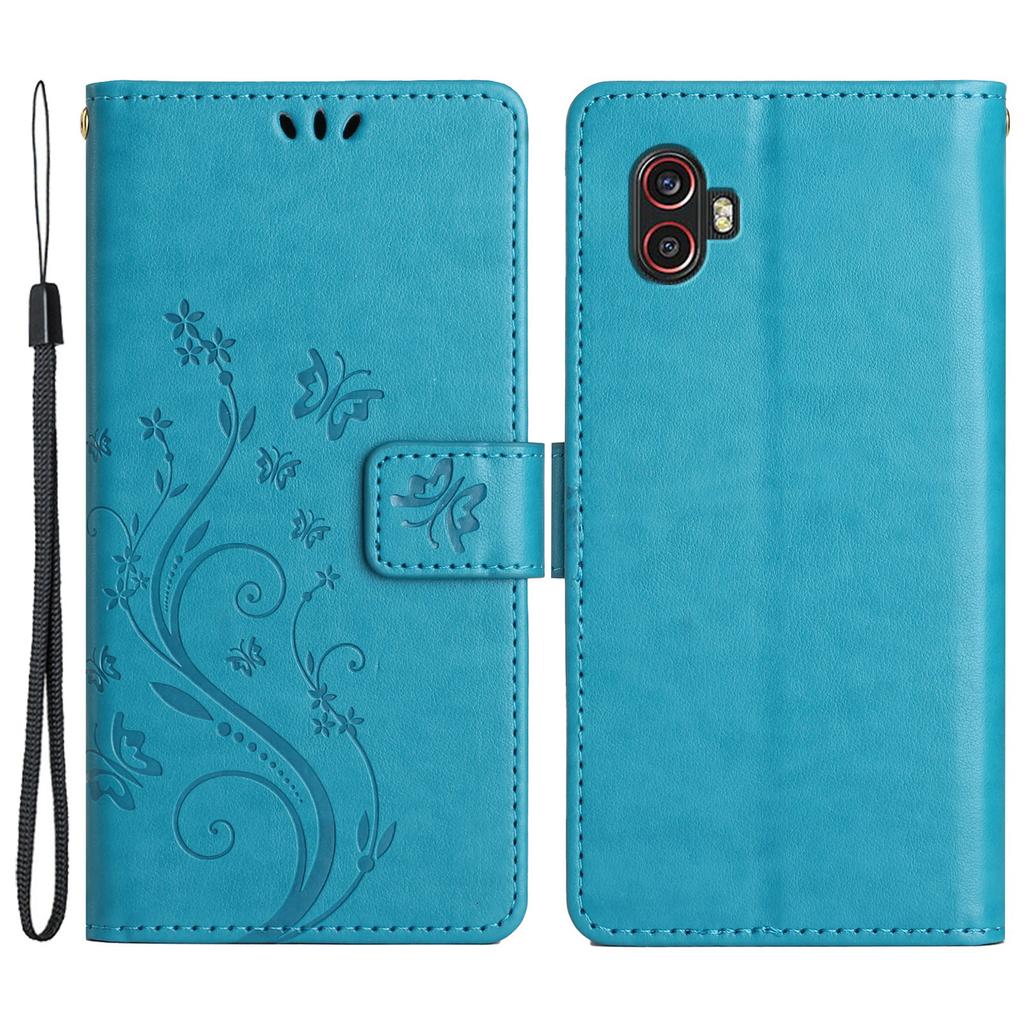 For Samsung Galaxy Xcover6 Pro 5G Wallet Phone Case Butterfly Floral Leather Flip Cover