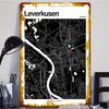 Leverkusen Germany City Map Metal Wall Art Modern Home Decor Minimalist Poster for Office Living Room Decoration