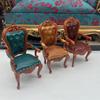 Vintage Style Dollhouse Chairs 1/12 Scale Doll Dining Chair Miniatures Furniture  Scene Model