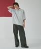 WEGO Kortermet Semsket Sommer Enkel Løs Oversized Koreansk Ensfarget Størrelse Lys Grå Herre Halv-Glidelås Skjorte, Topp, Klær, Streetwear, Casual, Passform, Skjorte,