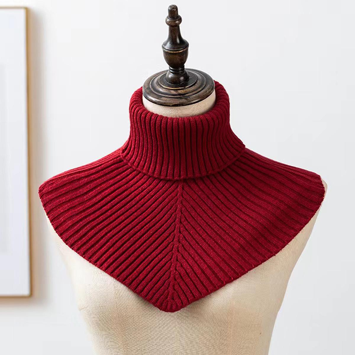 

New Knitted Turtleneck Fake Collar For Women Detachable Neck warmer Autumn Winter Warm Cover Head Neck Knitting False Collar One Size