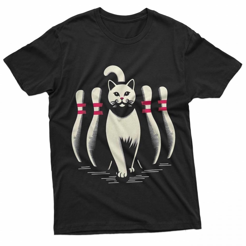 

Funny Cat White Playing Bowling Retro Vintage Striking TShirt Unisex T-Shirt XXXXL