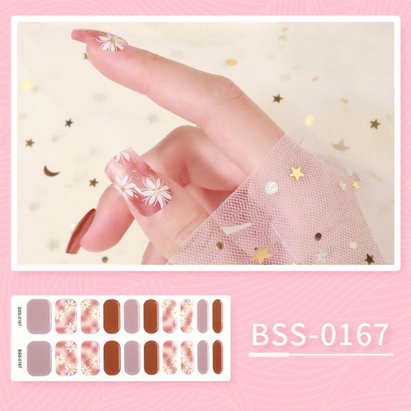 20 Finger Full Wraps Nail Polish Stickers Self-Adhesive Nail Strips Nail Decals Accessories for Women Girls DIY Nail Art