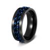 Men's Titanium Steel Rotating Chain Ring - Rotatable Stress Relief Jewelry and Beer Bottle Opener