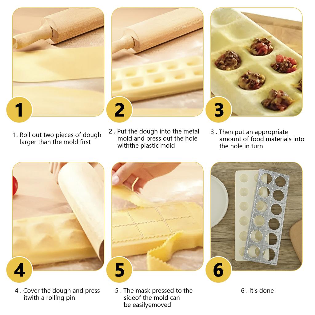 Dumpling Machine 10/12 Hole Dumpling Press Mold Manual Italian Dumpling Machine Kitchen Multifunctional Dumpling Pressing Mold