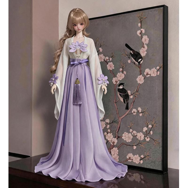 60cm Doll Traditional Chinese Hanfu Outfit Set Fabric Costume Collectible Dolls No Included