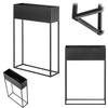 Wide Flower Stand with Pot 60x30cm, Flower Pot, Steel Flower Stand, Black