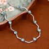 S925 silver inlaid with high ice quality ice transparent natural dangerous material blue water jadeite bracelet light luxury daily jewelry gift
