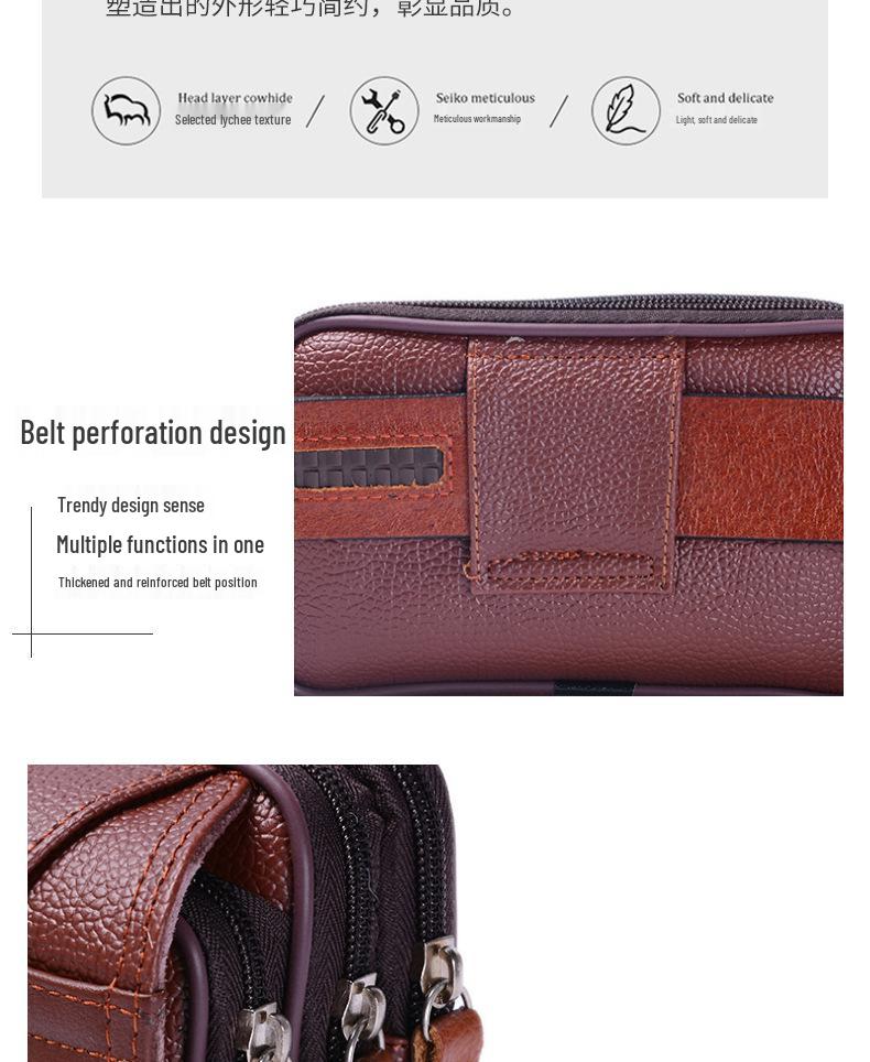 Cross-Border Men's Waterproof Anti-Theft Phone & Coin Belt Waist Pack