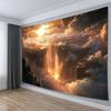 Misty Alpine Peak Above Clouds Tapestry: Serene Mountain-Themed Wall Hanging for Home Decor