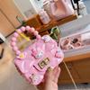 Children's cute cartoon jelly bag girls silicone change bag messenger bag little girl mini pearl handbag