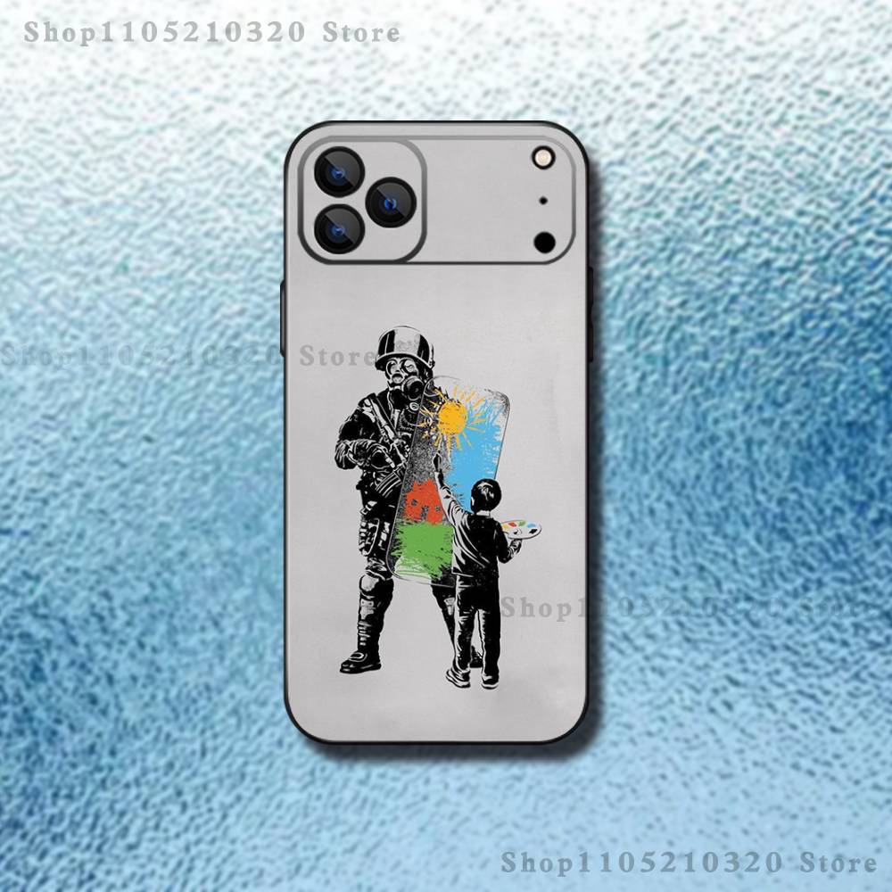 

Graffiti B-Banksyes Artist Phone Case For iPhone 17,16,15,14,13,12,11,Pro Max,XSX,,XR,SE,Mini,8,7,Soft Silicone Black Cover iPhone12