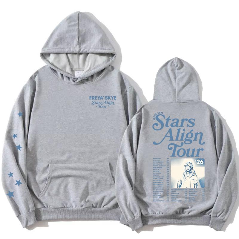 Unisex Streetwear Freya Skye Stars Align Tour Hoodies Langarm Damen Herren Sweatshirt mit Tasche Grafikdruck Merch Pullover