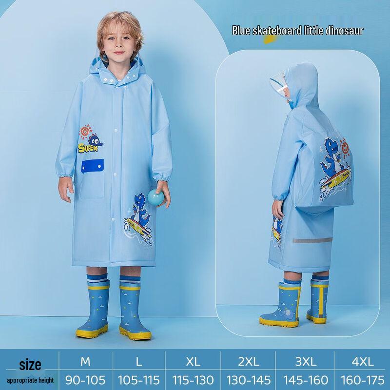 

Kids EVA Skateboard Dinosaur Raincoat