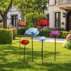 Yousheng 2Pcs Metal Flowers for Outside, Decorative Garden Stakes, Flower Bed Decor Plant Stakes, Metal Art for Outside, Outdoor Yard Art for Lawn