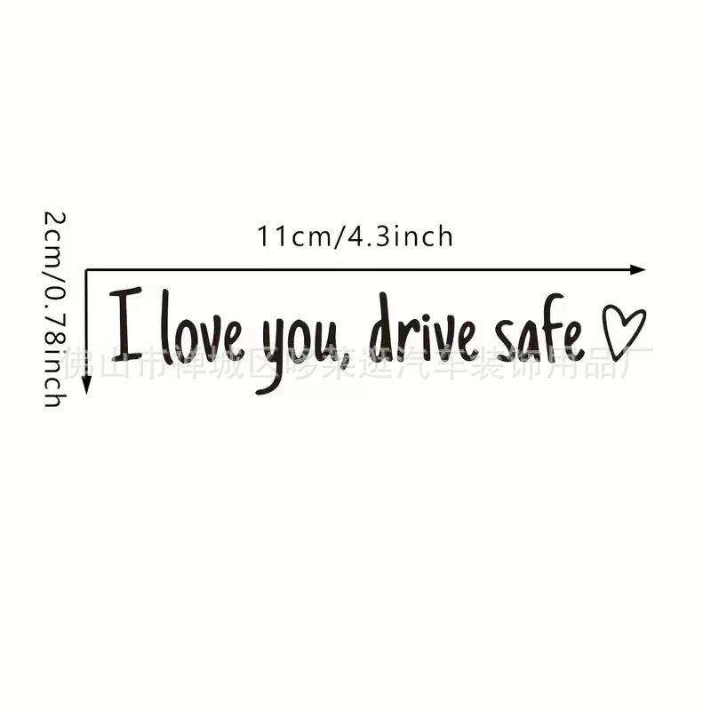 Car Rearview Mirror  I LOVE YOU  Drive Safe Sticker розовый