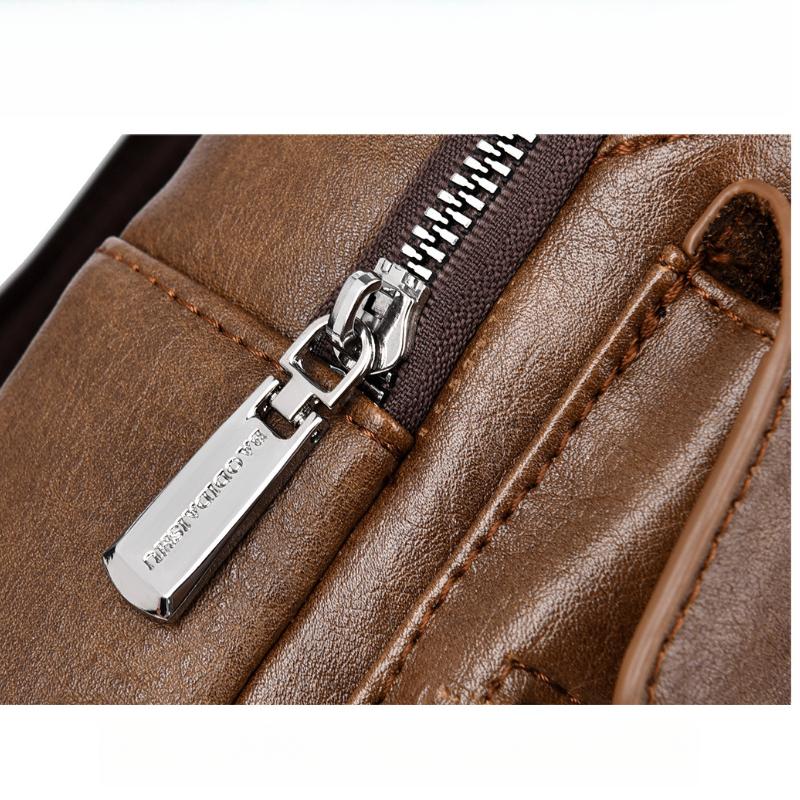Men's Chest Bag USB Design Messenger Backpack Retro Fabric Shoulder Messenger Bag Sports Small Bag