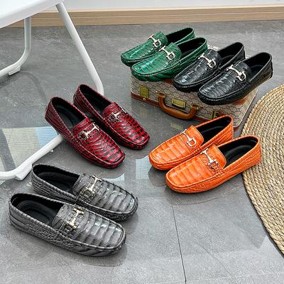 Fashion Hot Sale Loafers Crocodile Pattern Mens Slip On Club Shoes Male Comfortable Casual Shoe 2024 Fashion All-match Gentleman Shoes