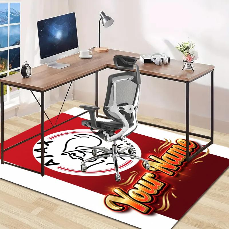 Ajax FC Design Area Rug Personalized Name- Non-Slip, Soft & Cozy Floor Mat for Living Room, Office - Indoor/Outdoor Carpet