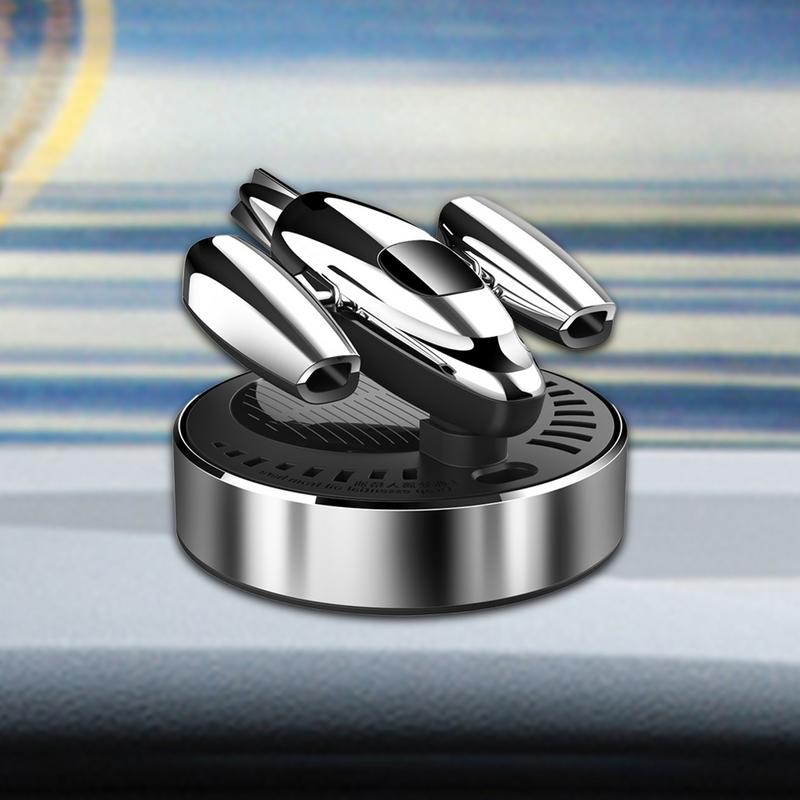 Solar Powered Air Freshener Car Aromatherapy Ornaments Plane Rotating Freshener Deodorizer Solar For Car Bathroom Home Interior