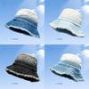 Vintage Denim Fisherman Hat With Wide Brim For Sun Protection And Sunshade In Spring Autumn Style