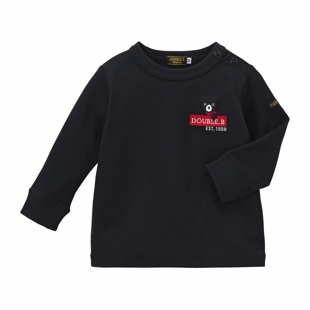 MIKI HOUSE Double B Long Made In Black [MIKI HOUSE] T-shirt, Sleeve, Logo, Bear, Plain, Japan, Boys, Girls, Babies, Kids, Children's Clothes,