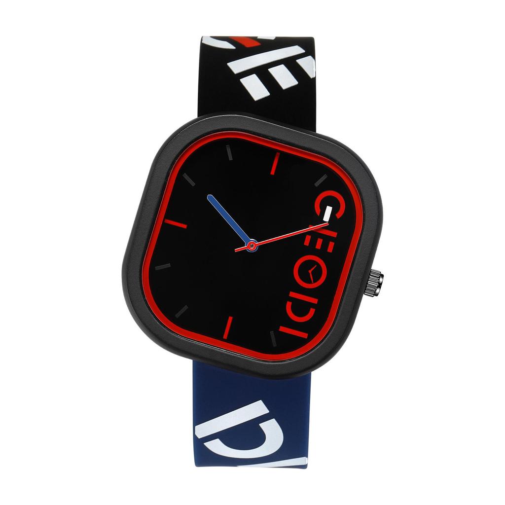 Gedi Μοντέρνο Σπορ Λουράκι Σιλικόνης Ακανόνιστο Τετράγωνο Καντράν Αδιάβροχο Φοιτητικό Ρολόι Χαλαζία