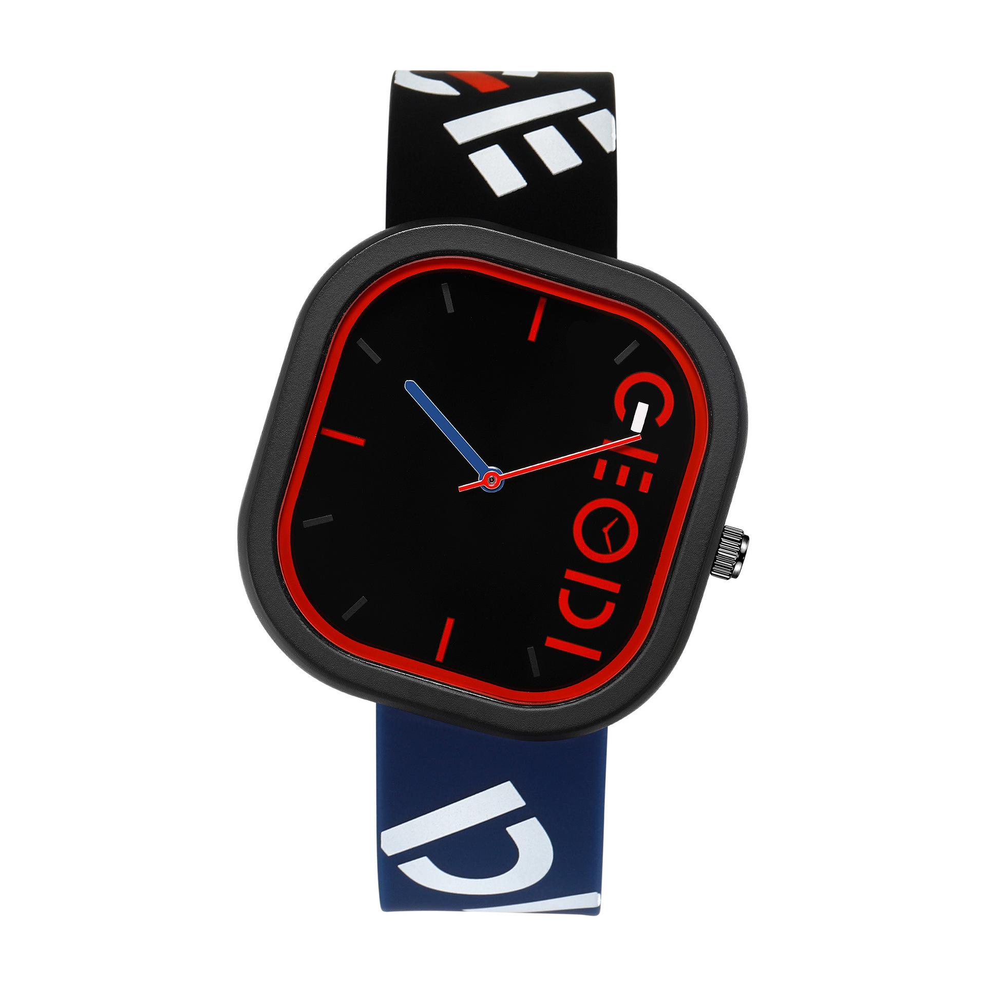 Gedi Модные Спортивные Силиконовый Ремешок Необычный Квадратный Циферблат Водонепроницаемые Студенческие Кварцевые Часы