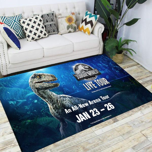 Jurassic Park Dinosaur Cartoon Carpets Rugs Non-slip Area Rug for Living Room Bedroom Foot Pad Decoration,Child Game Floor Mat