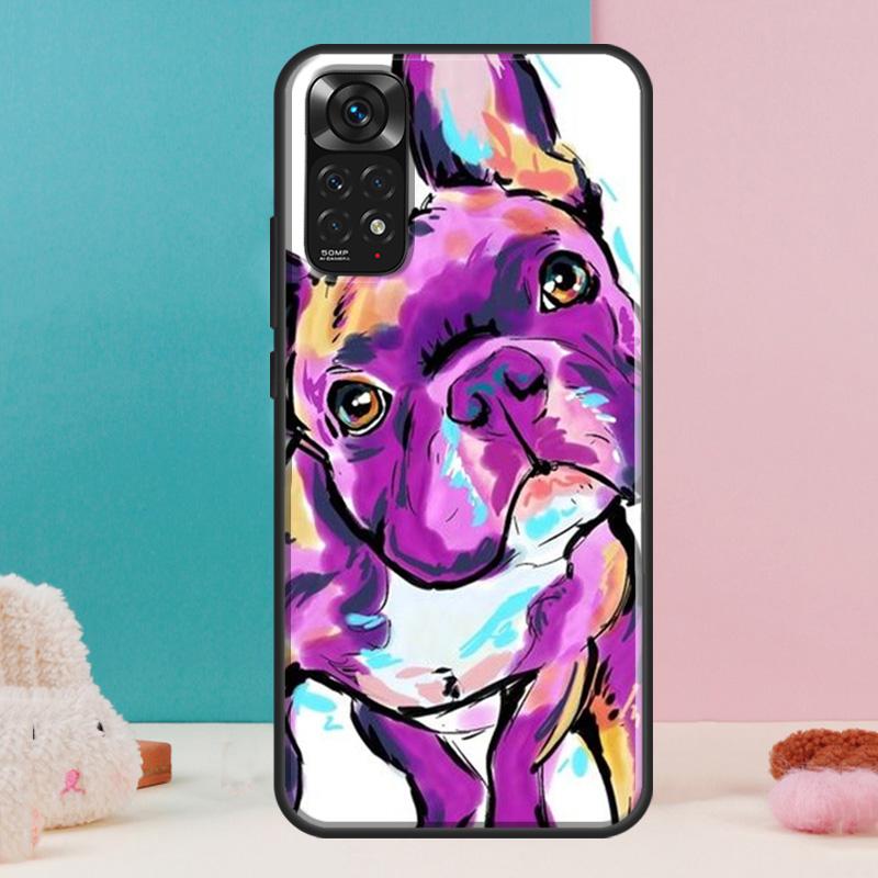 Watercolor French Bulldog Painting Case For Xiaomi Redmi Note 13 Pro 14 12 11 9 10 9S 10S 11S 12S Redmi 14C 13C 10C 12C Cover